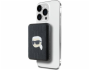 Powerbanka Karl Lagerfeld Karl Lagerfeld Powerbanka indukční KLPB5FPGKSKIHK 15W 5000mAh černá/černá Karl Head Pin MagSafe