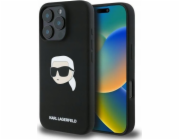 Karl Lagerfeld Karl Lagerfeld KLHMP16LSKHPLK iPhone 16 Pro 6.3 černo/černé pevné pouzdro Silikon Karl Head Print MagSafe