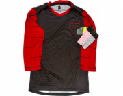 100% Pánské tričko 100% AIRMATIC 3/4 rukáv Black/Dark Red vel. M (NOVINKA 2023)