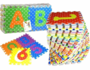 Pěnové puzzle LeanToys Barevná abeceda a čísla 36 dílků