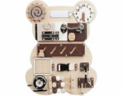 LeanToys Senzorická manipulační deska Medvídek dřevěná 14 El