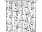 Wenko Sprchový závěs s protiplísňovým nátěrem FACES, 180 x 200 cm, plast, WENKO