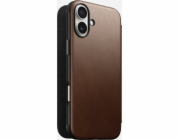 Nomad Nomad Modern Leather Folio, hnědá - iPhone 16 Plus