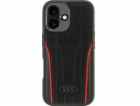 Audi Audi Originální kožený MagSafe iPhone 16 6.1 černo-č...