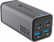 ForCell nabíječka FORCELL F-ENERGY GaN III VT-49 stolní nabíječka 2 x typ C + 2 x USB A PD QC4.0 SFC2.0 5A 100W šedá
