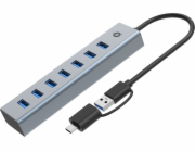 HUB USB Conceptronic Conceptronické HUBBIES21G rozbočovače a rozbočovače USB 3.2 Gen 1 (3.1 Gen 1) Typ-A 5000 Mbit/s Šedá
