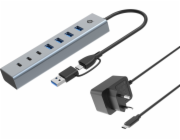 Conceptronic Conceptronic HUBBIES20GP Huby a rozbočovače USB 3.2 Gen 1 (3.1 Gen 1) Type-C 5000 Mbit/s šedá