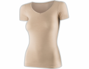 Brubeck SS1398W Dámské tričko s krátkým rukávem COMFORT MERINO béžová XL
