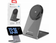 Nabíječka ForCell FORCELL F-ENERGY Flip Charge Qi2 15W MagSafe kompatibilní indukční nabíječka stříbrná