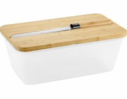 Kesper Bread Box Chlebník s bambusovým víkem a nožem na chléb, 35 x 20 cm