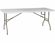 Saska Garden STRAVOVACÍ STŮL SKLÁDACÍ DO KUFRU 180x70CM MAX.100KG BÍLÝ