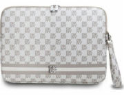 Pouzdro DKNY DKNY Sleeve DKCS16PVSHLE 16 béžová/béžová kostkovaný vzor potištěné pruhy