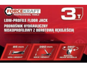 Nízkoprofilový hydraulický zvedák Forcekraft 3t s otočnou rukojetí