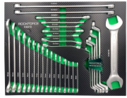 Sada otevřených ohnutých očkových klíčů Rockforce Insert 31ks