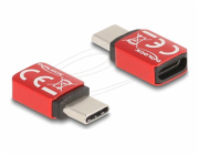 Delock - USB adaptér - 24 pin USB-C (M) do 24 pin USB-C (F) - 48 V - 5 A - Blokátor dat, napájení USB (240 W) - cervená