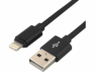 everActive USB Lightning kabel 1m - černý, opletený, podp...