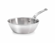 Pánev de Buyer, 3411.24 MILADY, nerez, na soté, kulatá, dlouhá rukojeť z nerezové oceli, nedeformovatelná, průměr 24 cm, výška 8 cm, objem 3 L