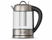 Rychlovarná konvice Black+Decker, BXKE2205E, 1,7 L, skleněná, čajový filtr, programovatelná teplota, vyjímatelný filtr, 2200-3000 W