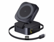 Bezdrátová nabíječka 2v1 Baseus PicoGo Series Qi2 67W kompatibilní s MagSafe černá