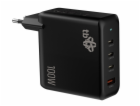 TB 3x USB-C + 1x USB-A nabíječka, GaN, 100W, černá