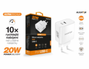 Rychlá nabíječka ALIGATOR PD 20W USB-C, bílá