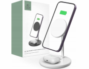 Tech-Protect Nabíječka Tech-protect QI15W-A21 2v1 magnetická bezdrátová nabíječka MagSafe bílá
