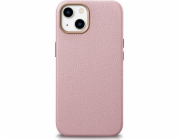 iCarer iCarer Litchi Premium kožené pouzdro pro iPhone 14 Plus magnetické kožené pouzdro s MagSafe růžové (WMI14220711-PK)