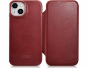 iCarer iCarer CE Oil Wax Premium Leather Folio Case iPhone 14 Plus kožené pouzdro s magnetickým flipem MagSafe červené (AKI14220707-RD)