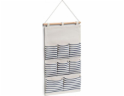 Zeller Závěsná skříňka Stripes, 8 přihrádek, bavlna/polyester, modrá, 35x60 cm
