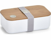 Zeller Obědový box, plast/bambus, bílý, 19,3 x 11,8 x 6,8 cm