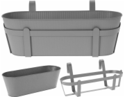 Orion Kovový balkonový květináč šedý 37,5 cm