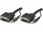 Manhattan kabel D-Sub (VGA) - D-Sub (VGA) + Jack 3,5 mm 1...