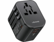 Usams Nabíječka Usams T59 síťová nabíječka cestovní adaptér US/AU/EU/UK 20W 4v1 2xUSB+1xUSB-C