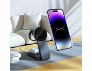 Tech-Protect Bezdrátová nabíječka MagSafe, bezdrátová nabíječka Tech-Protect Qi15W-A28 3v1 s magnetickou technologií, černá