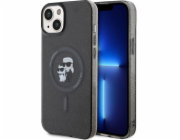 Karl Lagerfeld Karl Lagerfeld KLHMP15SHGKCNOK Pevný kryt pro iPhone 15 6.1 černý/černý Karl&Choupette Glitter MagSafe