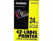 Casio Originální páska do tiskárny štítků Casio, Casio, XR-24YW1, černý tisk/žlutý podklad, nelaminovaná, 8 m, 24 mm - XR-24YW1