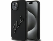 Karl Lagerfeld Karl Lagerfeld KLHCP15SSKSBMCK Tvrdý silikonový kryt pro iPhone 15 6.1 černý/černý s nápisem Karl Script