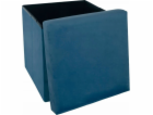 Atmosphera Úložný puf Velvet, sedák, TMAVĚ MODRÁ