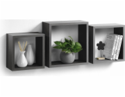 Homea Závěsné police kostky, sada 3 kusů