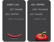 Kesper Multi-Glass krájecí prkénko, 2dílné, motiv: Chilli, 52 x 30 x 0,9 cm