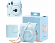 LoveInstant 2v1 sada pouzder pro Fuji Instax Mini 12 + album pro 64 fotografií / modrá