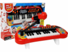 Lean Sport Klávesový piano 24 kláves, USB, mikrofon, červ...