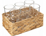 Secret de Gourmet Sklenice na nápoje nápoje v tkaném košíku, 6 kusů