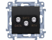Kontakt-Simon Anténní zásuvka Kontakt-Simon Simon 10 CADSATF.01/49 finální modul RTV-DATA-SAT, 1x vstup: 5÷2400MHz matná černá