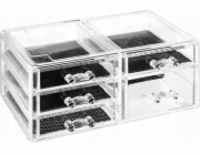 5five Organizér na šperky, drobnosti, doplňky - průhledný, 5 zásuvek
