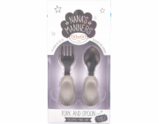 Nana`s Manners Nanino chování Nanino chování, KROK 2, Samojídlící příbor, vidlička a lžíce, šedé, 1-3 roky
