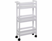 5five Velmi úzká koupelnová police na kolečkách, 3 police, šířka 15 cm