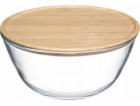 5five Skleněná salátová mísa 2,5 l, s bambusovým víkem