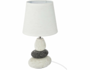 Atmosphera Stolní lampa se stínidlem, O 18 x 33 cm, bílá s kamennou základnou