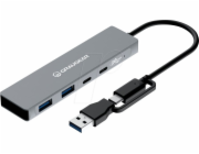 Graugear USB HUB GRAUGEAR 10Gbps USB HUB 4x USB 3.2, 2x Type-C a 2x Type-A